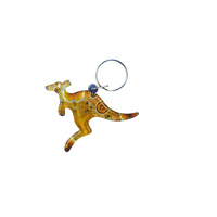 Aboriginal design Kangaroo Keyrings (acrylic) - 1 ONLY