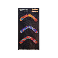 Hogarth Aboriginal Art Flexi Fridge Magnet Set (3) - Boomerang (Black)