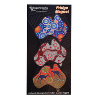 Hogarth Aboriginal Art Flexi Fridge Magnet Set (3) - Map (Black)