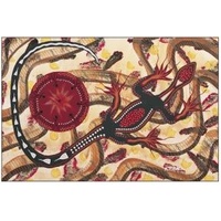 Tobwabba Aboriginal Art Fridge Magnet - Goanna &amp; King Brown