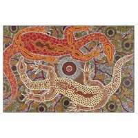 Tobwabba Aboriginal Art Fridge Magnet - Male &amp; Female Goanna