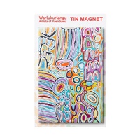 Warlukurlangu Aboriginal Art Tin Fridge Magnet - Mina Mina Dreaming (Blue)