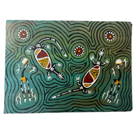 Unstretched Handpainted Aboriginal Art A4 Canvas (21cm x 29cm) - Goanna Connection