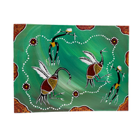 Original Aboriginal Art Painting Stretched Canvas (40cm x 30cm ) - Brolgas on Country