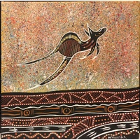 David Miller Aboriginal Art Stretched Canvas (30cm x 30cm) - Journeys of Gurraman (1)
