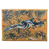 David Miller Stretched Canvas (18cm x 14cm) - Crocodile (Orange)
