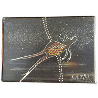 David Miller Stretched Canvas (18cm x 14cm) - Kangaroo (Black)