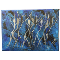 David Miller Stretched Canvas (18cm x 14cm) - Spirit Dancers (Blue)