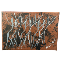 David Miller Stretched Canvas (18cm x 14cm) - Spirit Dancers (Brown)