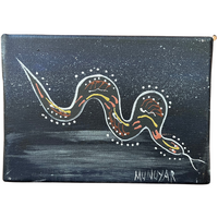 David Miller Stretched Canvas (18cm x 14cm) - Snake (Black)