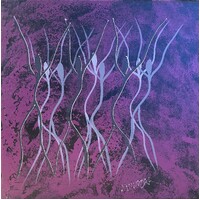 David Miller Stretched Canvas (30cm x 30cm) - Spirit Dancers (Purple)
