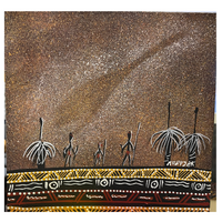 David Miller Stretched Canvas (30cm x 30cm) - Emu in the Night Sky 