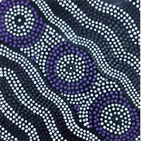 David Miller Aboriginal Art Stretched Canvas (30cm x 30cm) - Sacred Places (Purple)