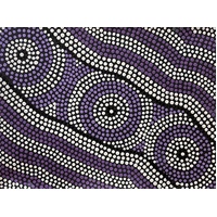 David Miller Aboriginal Art Stretched Canvas (40cm x 30cm) - Sacred Places (Purple)