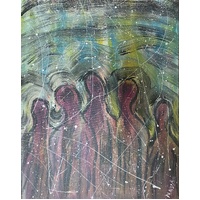 David Miller Stretched Canvas (40cm x 50cm) - Spirit People (Green)