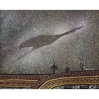 David Miller Stretched Canvas (50cm x 40cm) - Emu in the Night Sky [# 20]