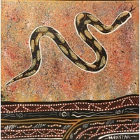 David Miller Aboriginal Art Stretched Canvas (30cm x 30cm) - Journeys of Snake (2)