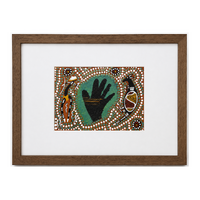 Framed Aboriginal Art [21cm x 30cm] -- Bohra the Kangaroo Brown