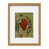 Framed Aboriginal Art [21cm x 30cm] -- Oola The Lizard Oak
