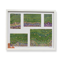Sandra Angus Aboriginal Art Framed Canvas (62cm x 44.5cm) - Growing up on Country