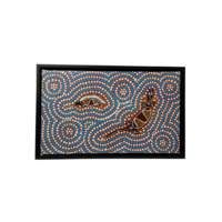 Original Aboriginal Art (Boxed Framed) Painting Stretched Canvas (30cm x 17cm) - Ground Dwellers