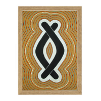 Framed Aboriginal Art Print [21cm x 30cm] - Boomerang Dreaming