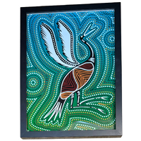 Framed Aboriginal Art Print [32cm x 42cm] - Brolga