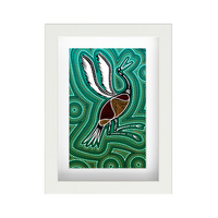 Framed Aboriginal Art PRINT (13cm x 18cm) - BROLGA