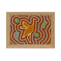 Framed Aboriginal Art PRINT (13cm x 18cm) - Brolga