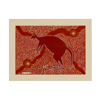Framed Aboriginal Art PRINT (13cm x 18cm) - Bohra Kangaroo