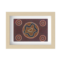 Framed Aboriginal Art PRINT (13cm x 18cm) - Ooyu-bu-lui the Black Snake