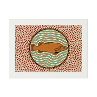 Framed Aboriginal Art PRINT (13cm x 18cm) - Guddhu The Murray Cod