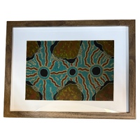 Framed Aboriginal Art Print [42cm x 32cm] - The Cooper Basin