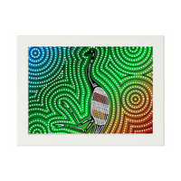 Framed Aboriginal Art PRINT (13cm x 18cm) - Dinewan The Emu