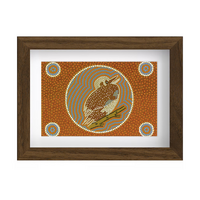 Framed Aboriginal Art PRINT (13cm x 18cm) - Kookaburra