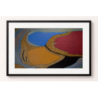 Framed Aboriginal Art Print [40cm x 50cm] - Lake Bindagoly