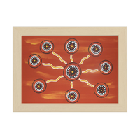 Framed Aboriginal Art PRINT (13cm x 18cm) - Meeting Places