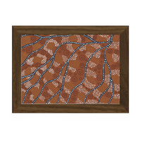 Framed Aboriginal Art PRINT (13cm x 18cm) - Rivers Flowing