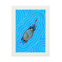 Framed Aboriginal Art PRINT (13cm x 18cm) - Wayamba the Turtle 3