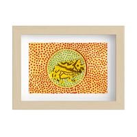 Framed Aboriginal Art PRINT (13cm x 18cm) - Tiddalik the Frog: The Flood Maker