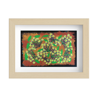 Framed Aboriginal Art PRINT (13cm x 18cm) - Wild Orange