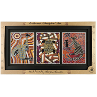 Murra Wolka Aboriginal Art Triple Framed Print (40cm x 20cm)