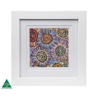 Framed Warlukurlangu Aboriginal Art Print - Edible Fungus Dreaming