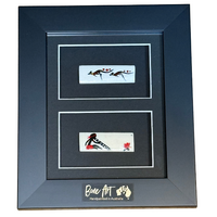 Framed Handpainted Aboriginal Bone Art - 2 in1 Bar