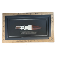 Framed Handpainted Aboriginal Bone Art - Spearhead (Large)