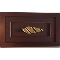 White Framed Handpainted Aboriginal 19cm Spearhead - Maroon