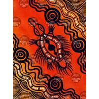 Stephen Hogarth Aboriginal Art Stretched Canvas (30cm x 40cm) - Echidna (Orange)