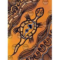 Stephen Hogarth Aboriginal Art Stretched Canvas (30cm x 40cm) - Goanna (Ochre)