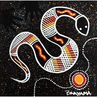 Stephen Hogarth Aboriginal Art Stretched Canvas (20cm x 20cm) - Snake