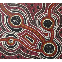 Iwiri Aboriginal Art - UNstretched Canvas (46cm x 51cm) - Coming Together
